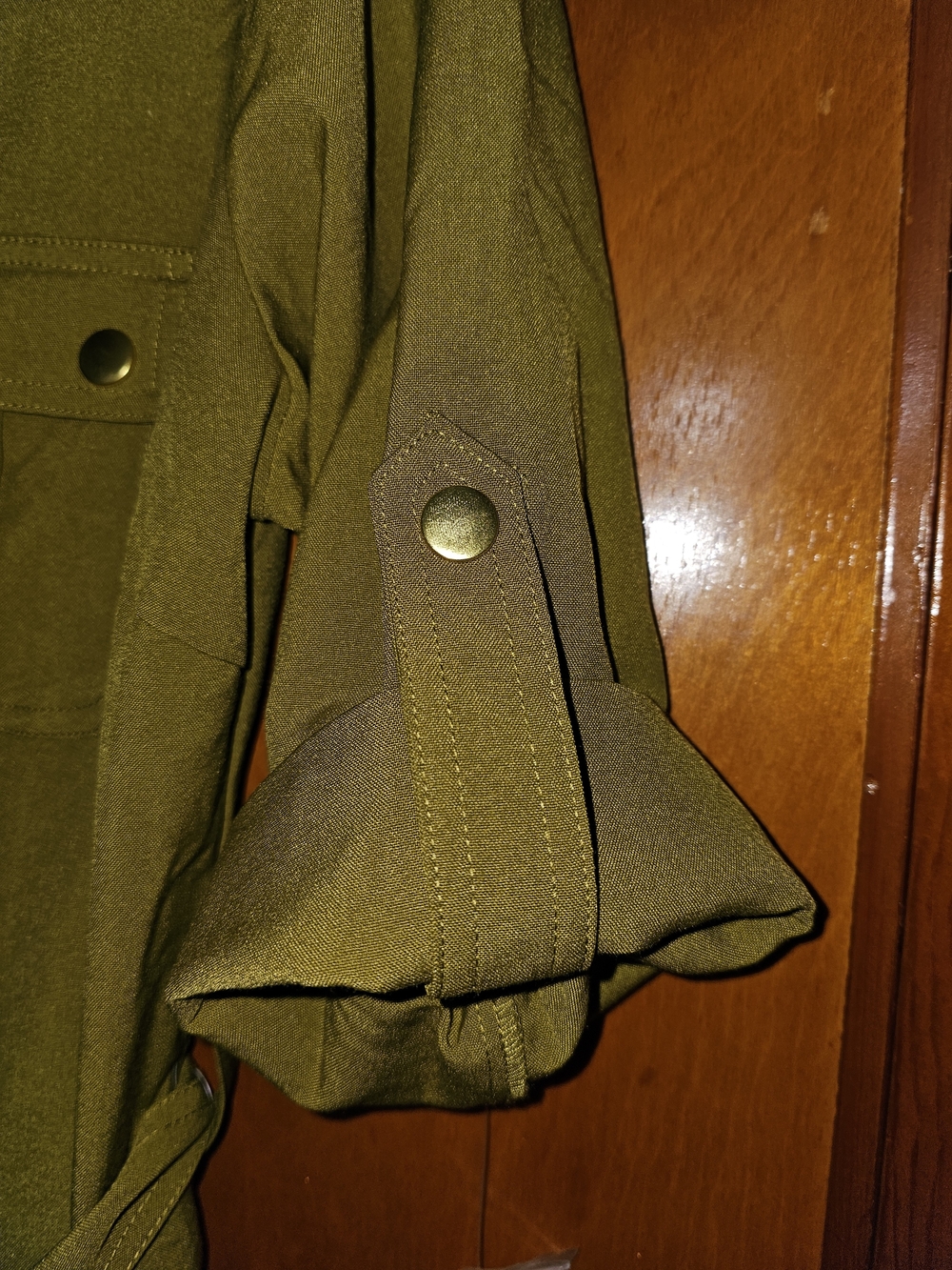 Sharagano Olive Utility Zip-Front Belted Shirt Dress 12 NWT - Picture 8 of 9